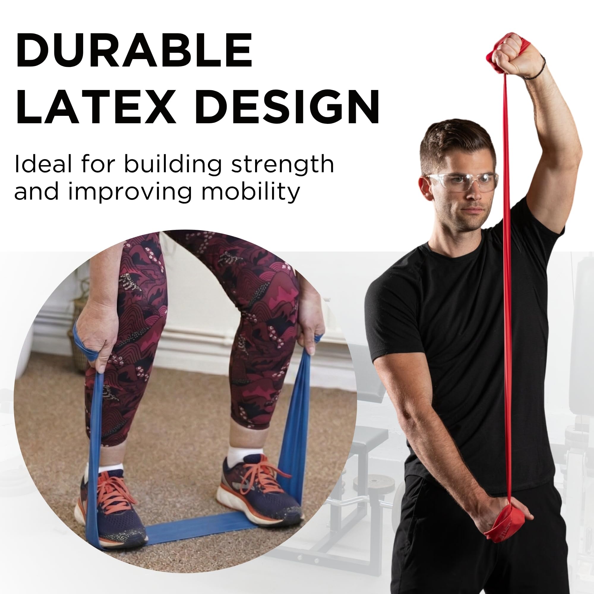THERABAND Resistance Bands Set, 7 Pack 6 ft Exercise Bands, Light to Extra Heavy Levels 1–7, Latex Stretch Bands for Strength Training, Pilates, Mobility & Full Body Home Workouts 🍁 All In One Marketplace Canada