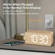Wooden Digital Alarm Clocks for Bedrooms: Dimmable Dual Alarm Clock with Large Numbers for Bedside Desk - Bamboo 🍁 All In One Marketplace Canada