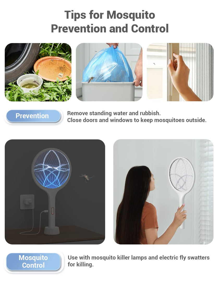 YISSVIC Bug Zapper Racket 4000 Volt Electric Fly Swatter Fly Zapper Indoor Outdoor Dual Modes with Attractant Light Rechargeable 🍁 All In One Marketplace Canada