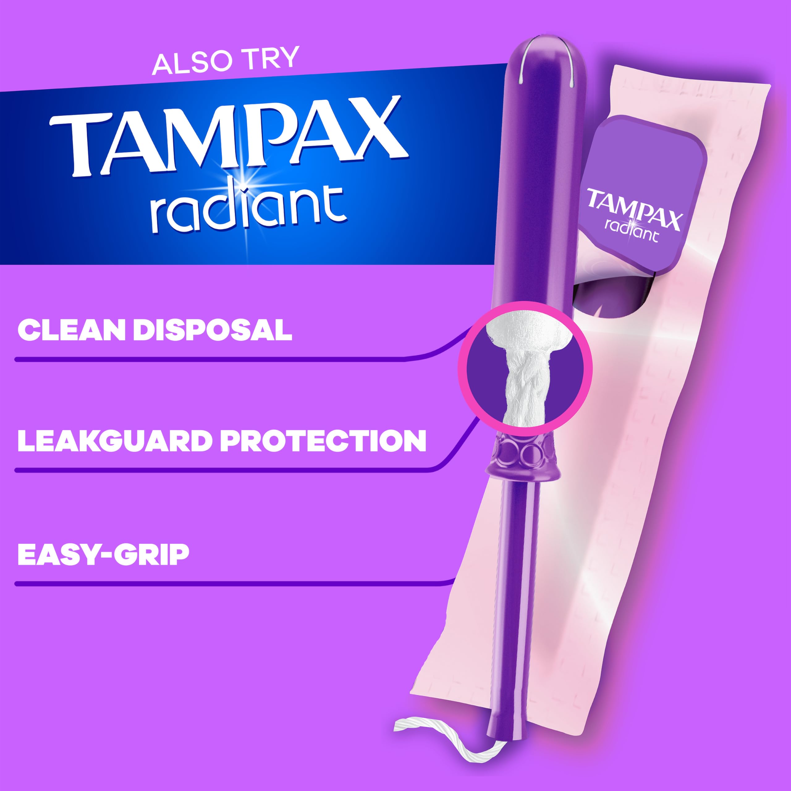 Tampax Pearl Tampons, with LeakGuard Braid, Ultra Absorbency, Unscented, 60 Count 🍁 All In One Marketplace Canada