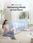 DREO Tower Fan 42 Inch, Cruiser Pro T1 Quiet Oscillating Bladeless Fan with Remote, 6 Speeds, 4 Modes, LED Display, 12H Timer, White Floor Standing Fan Powerful for Indoor Home Bedroom Office Room 🍁 All In One Marketplace Canada