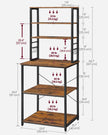 VASAGLE Coffee Bar, Baker’s Rack for Kitchen with Storage, 6-Tier Kitchen Shelves with 6 Hooks, Microwave Stand, Industrial, 15.7 x 23.6 x 65.7 Inches, Rustic Brown and Black UKKS024B01 🍁 All In One Marketplace Canada
