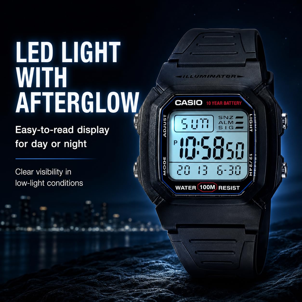 Casio Men’s W800H-1AV Classic Sport Watch with Black Band 🍁 All In One Marketplace Canada