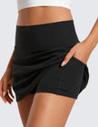 CRZ YOGA Butterluxe Skirts for Women High Waisted A Line Tennis Golf Athletic Casual Skorts with Pockets Black Medium 🍁 All In One Marketplace Canada