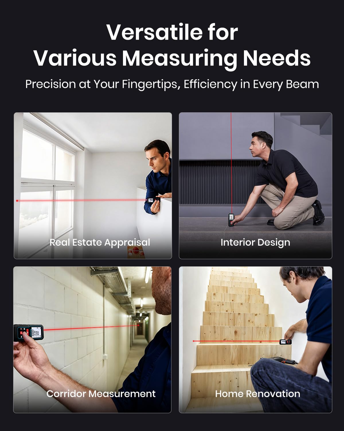 229Ft Laser Measure Device, Mileseey Digital Laser Tape Measure with Upgraded Electronic Angle Sensor, ±2mm Accuracy, Area Measurement,Volume and Pythagoras, Backlit LCD,Mute, Battery Included 🍁 All In One Marketplace Canada