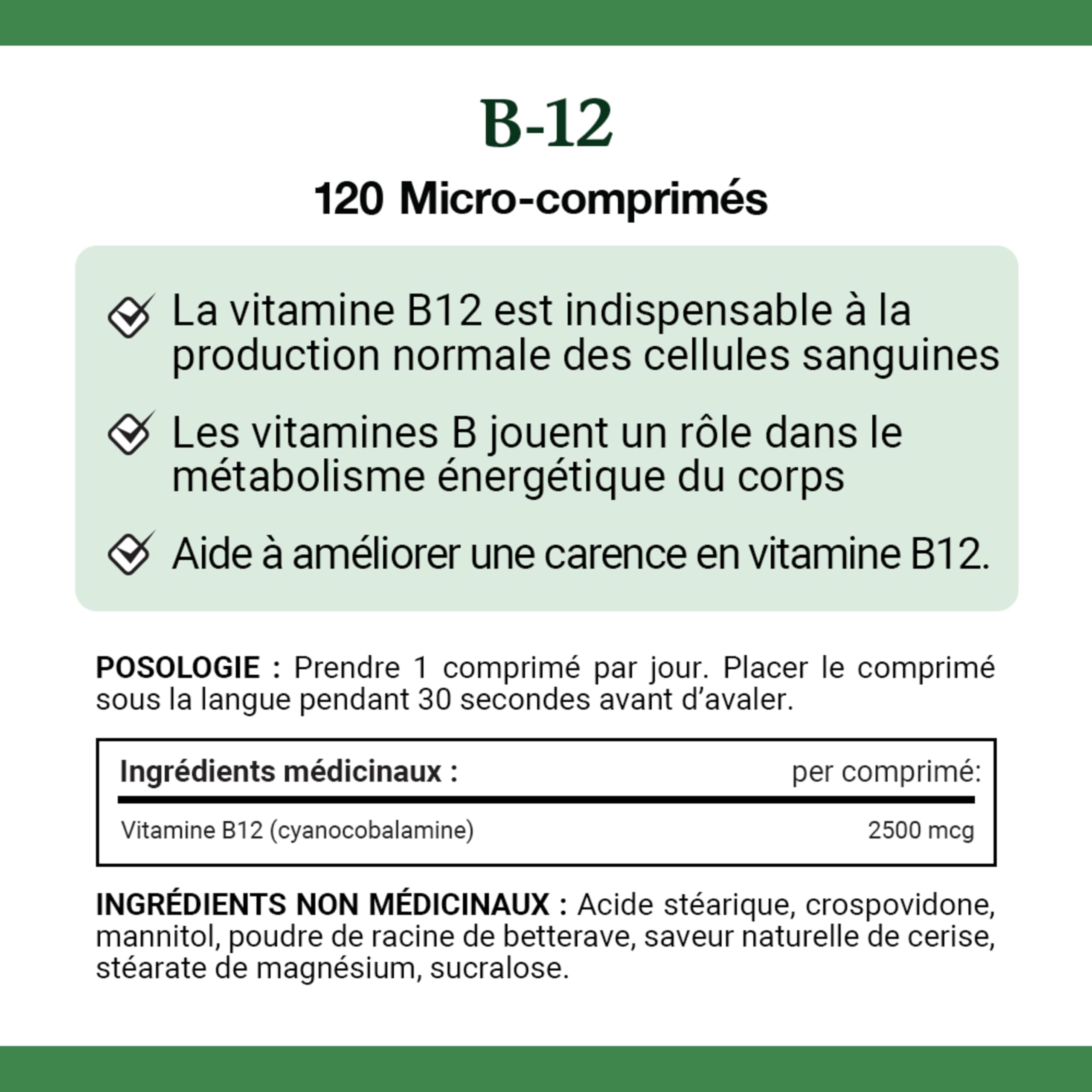 NATURE'S BOUNTY Vitamin B-12 Supplement, 2500 mcg, Quick Dissolve Tablets, Natural Cherry Flavour, Helps In Energy Metabolism, Essential In Normal Formation Of Blood Cells, 120 Tablets, 42 g 🍁 All In One Marketplace Canada