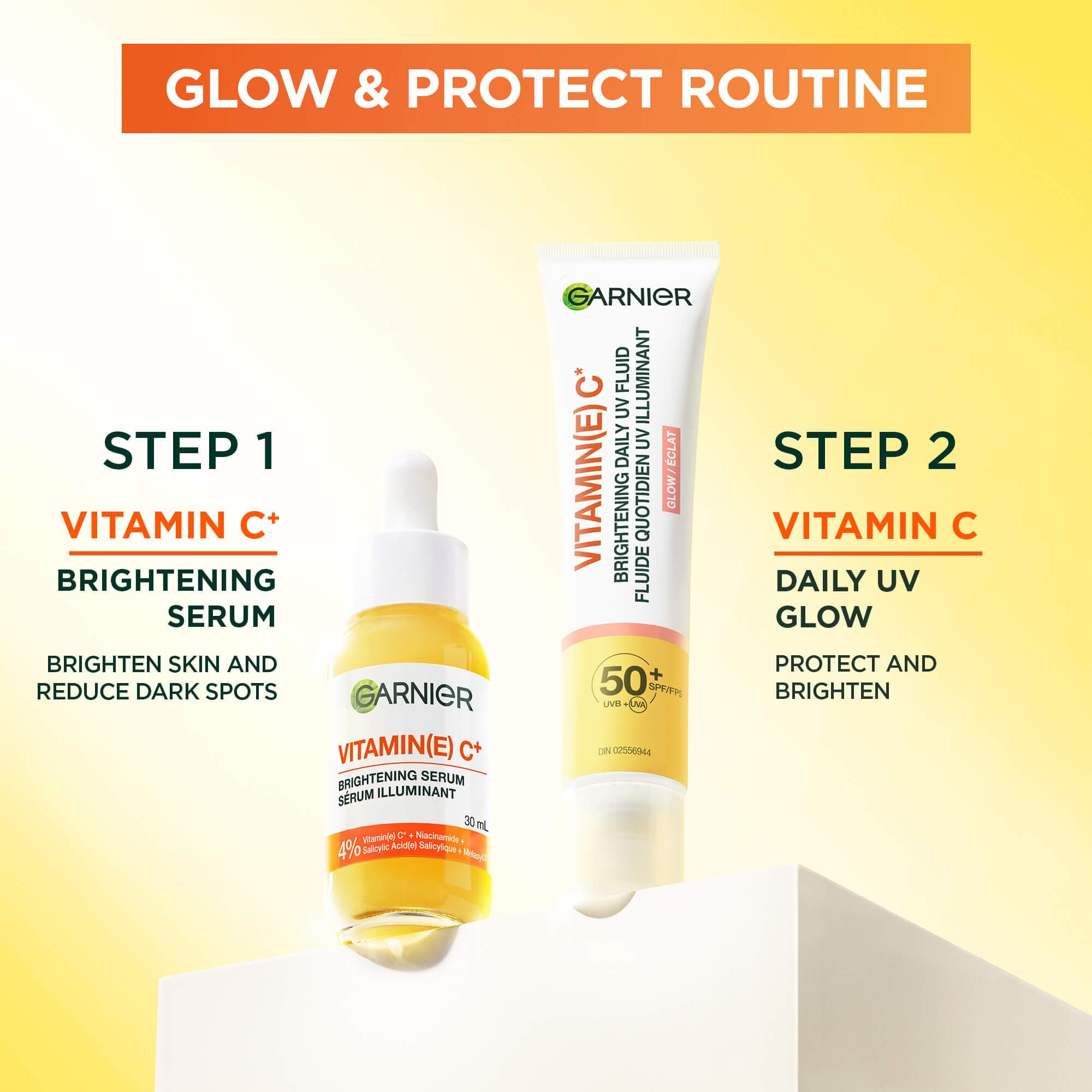 Garnier Vitamin C Daily UV Sunscreen Moisturizer SPF 50+, Brightening Glow Fluid for All Skin Tones, 50 mL 🍁 All In One Marketplace Canada