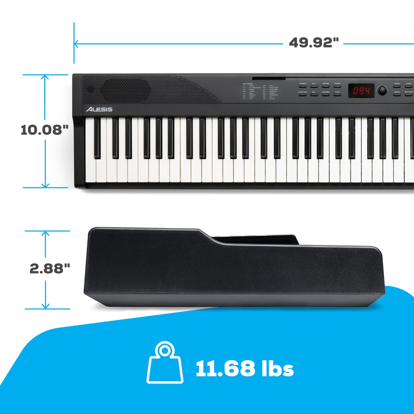 Alesis 88 Key Keyboard Piano with 480 Sounds, Speakers, USB MIDI, Carry-Bag, Stand, Headphones, Pedal and Piano Lessons for Beginners 🍁 All In One Marketplace Canada
