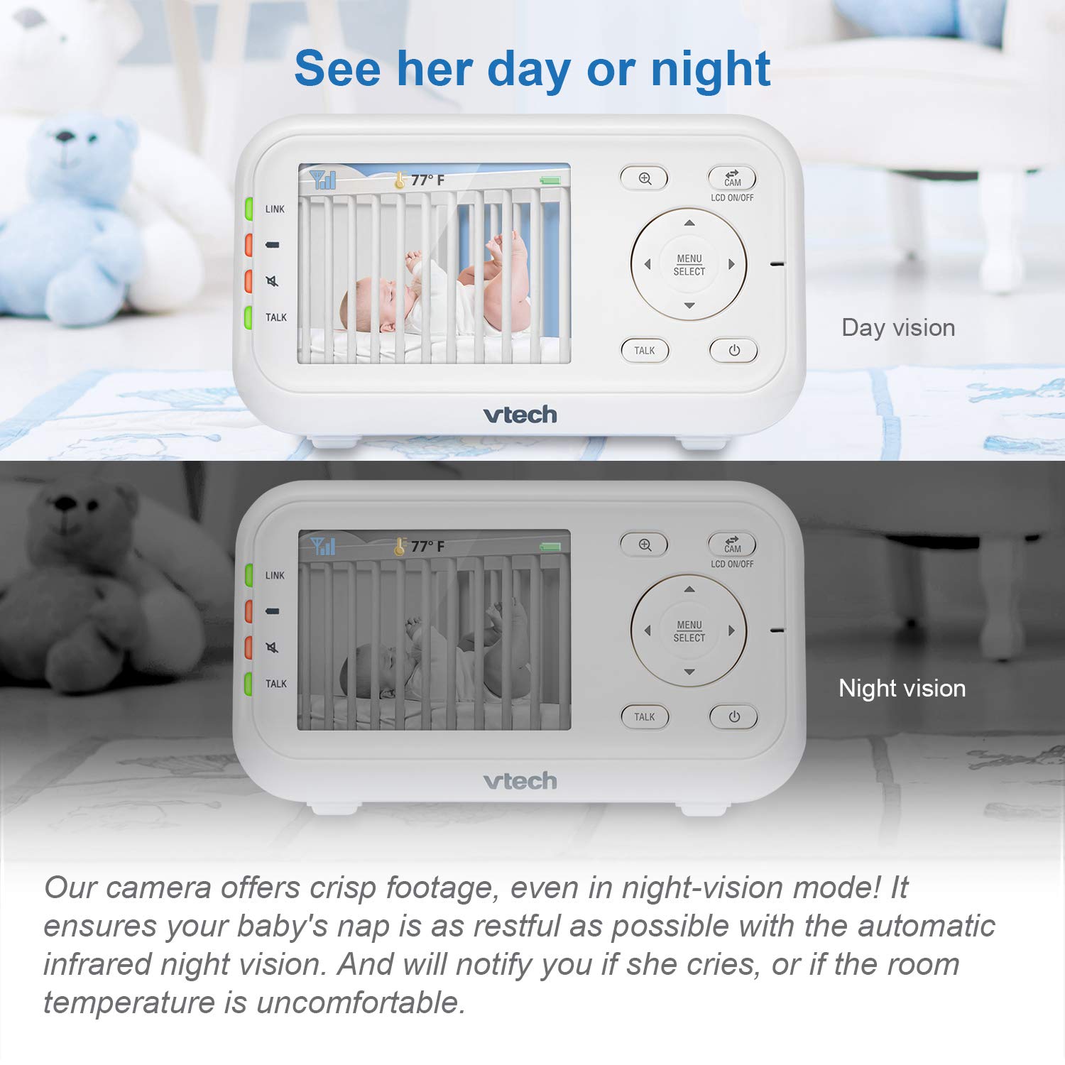 VTech VM3252-2 Digital Video Baby Monitor with 2.8