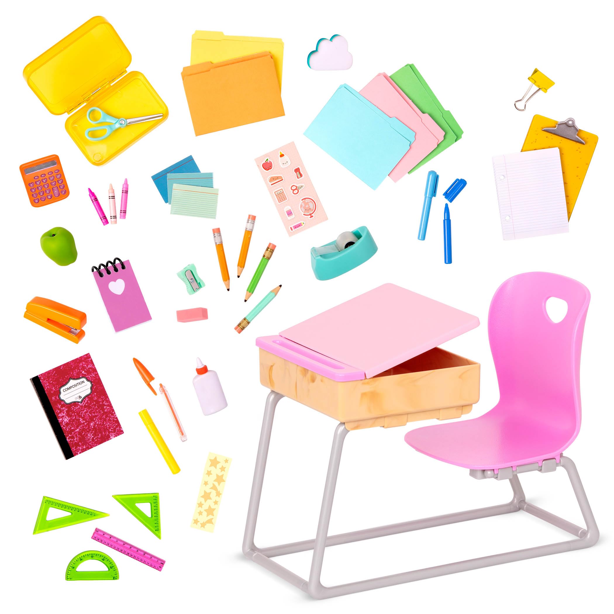 Our Generation Student Desk Set for 18-Inch Dolls, Flying Colors, Deluxe 🍁 All In One Marketplace Canada