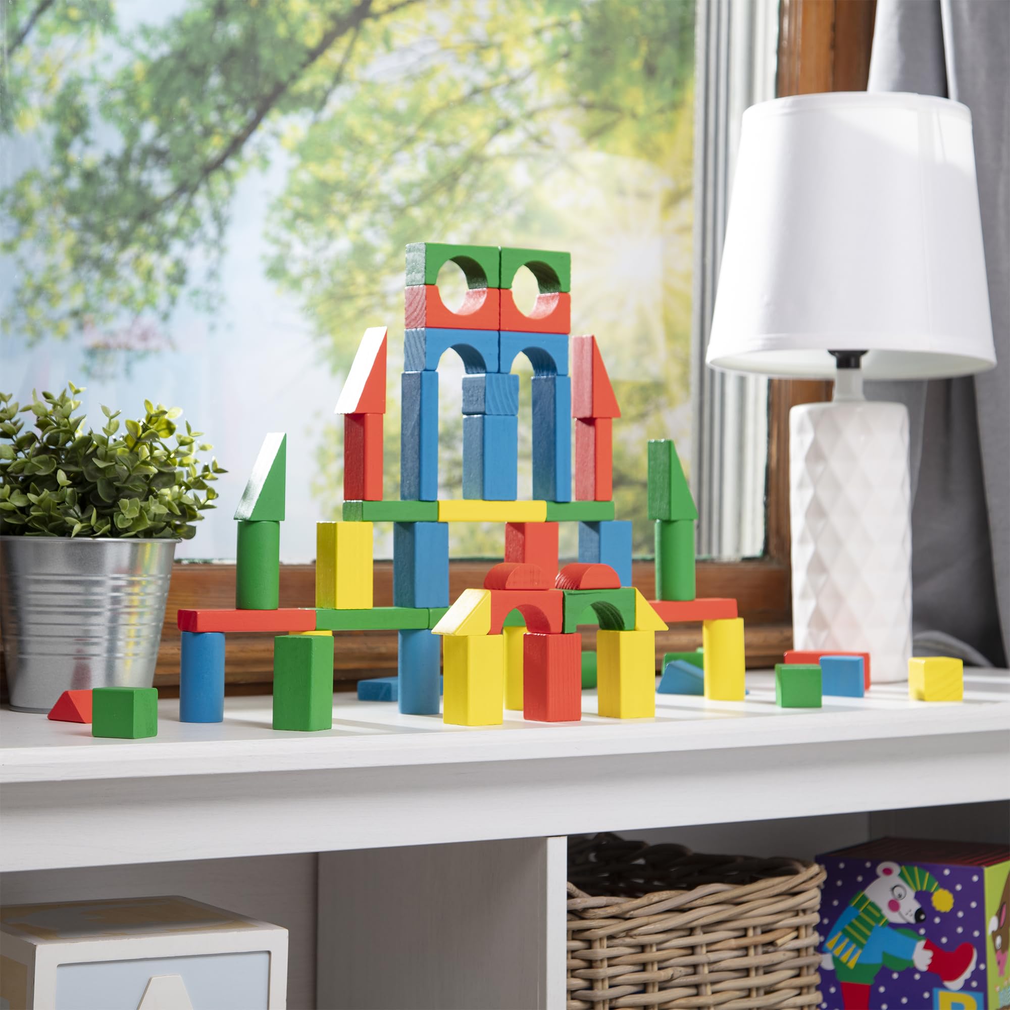Melissa & Doug 100 Wooden Building Blocks with Storage Box 🍁 All In One Marketplace Canada