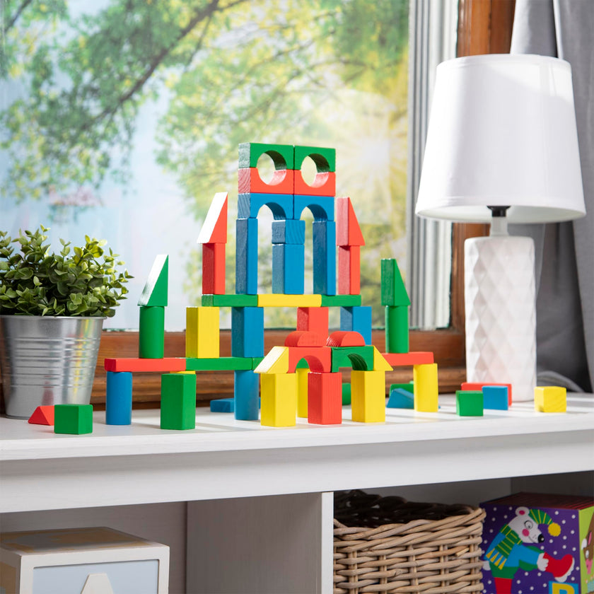 Melissa & Doug 100 Wooden Building Blocks with Storage Box 🍁 All In One Marketplace Canada