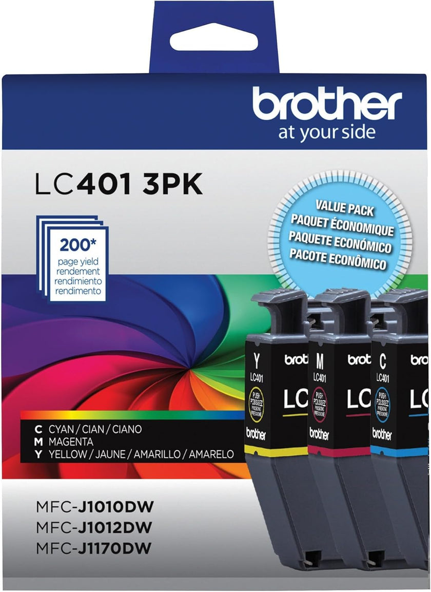 Brother Genuine LC4013PKS Standard-Yield Colour Ink Cartridge - 3 Pack
