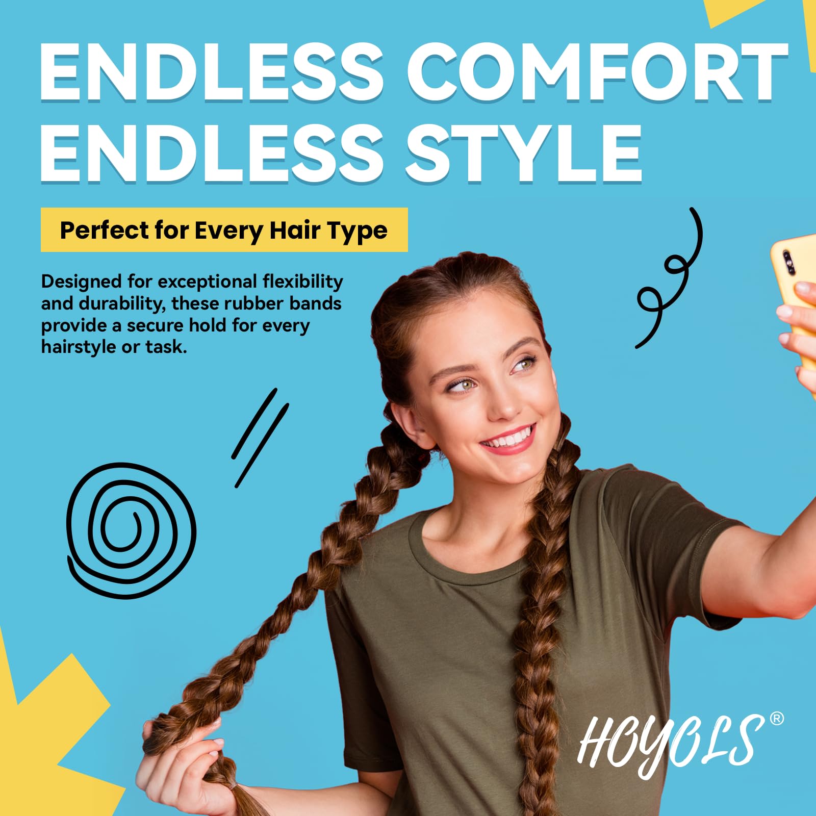 Hoyols Clear Hair Elastics 1500pcs, Strong Hold Small Mini Rubber Bands, No Damage No Crease Ponytail & Braids for Kids, Thick & Durable 🍁 All In One Marketplace Canada