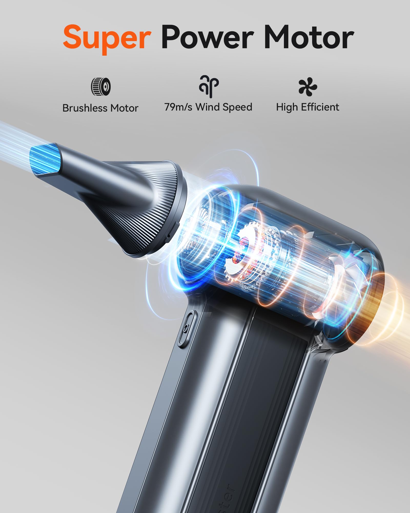 WOLFBOX MF100 Compressed Air Duster-150000RPM Super Power Cordless Air Duster, Rechargeable Brushless Motor Durable Blower, 3-Gear Adjustable Dust Blower for Computer, Keyboard, Outdoor, House and Car 🍁 All In One Marketplace Canada