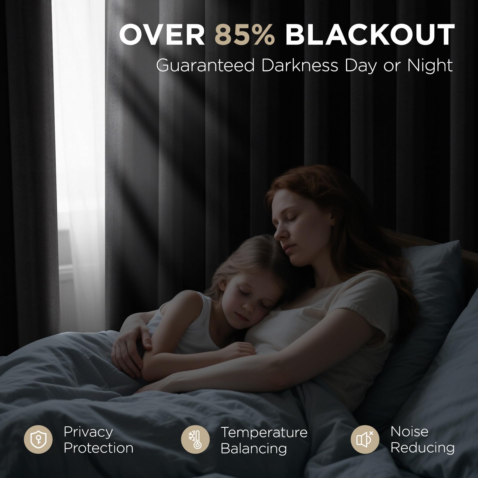 Joydeco Blackout Curtains 84 Inch Length 2 Panels Set, Thermal Insulated Long Curtains& Drapes 2 Burg, Room Darkening Grommet Drapes for Living Room Bedroom Window (W52 x L84 Inch, Black) 🍁 All In One Marketplace Canada