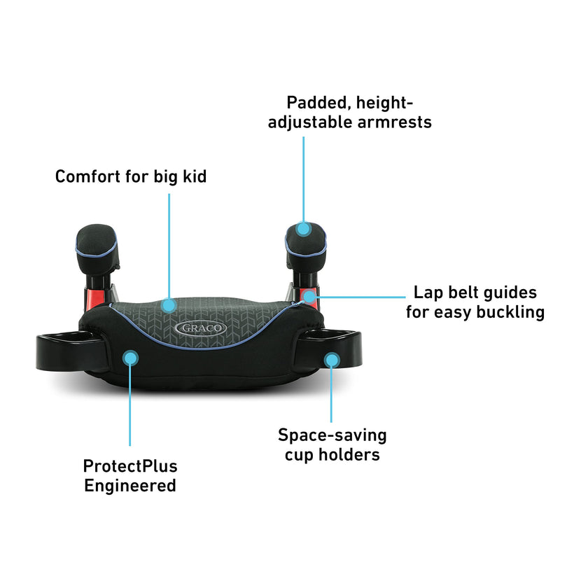 Graco TurboBooster Backless Booster Seat, Big Kid Car Seat from 18-45 kg (40-100 lb), Machine Washable Cover, Rio 🍁 All In One Marketplace Canada