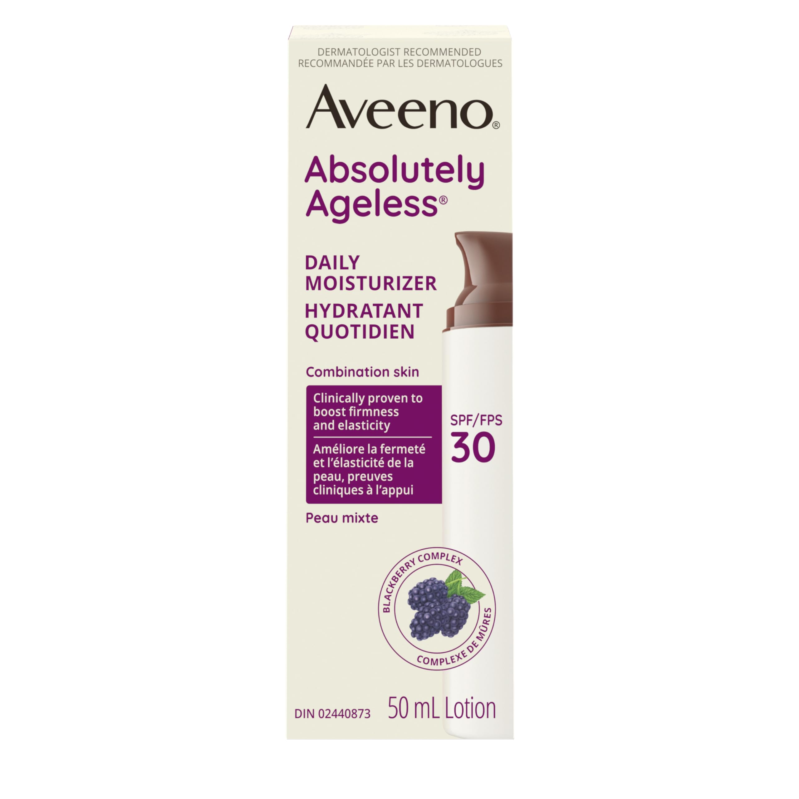 Aveeno Absolutely Ageless Daily Face Moisturizer with SPF 30 Sunscreen – Anti-Aging Wrinkle Cream with Blackberry Complex, Vitamins C & E – Hydrating Facial Moisturizer for Firmer Even Skin Tone 50 mL 🍁 All In One Marketplace Canada
