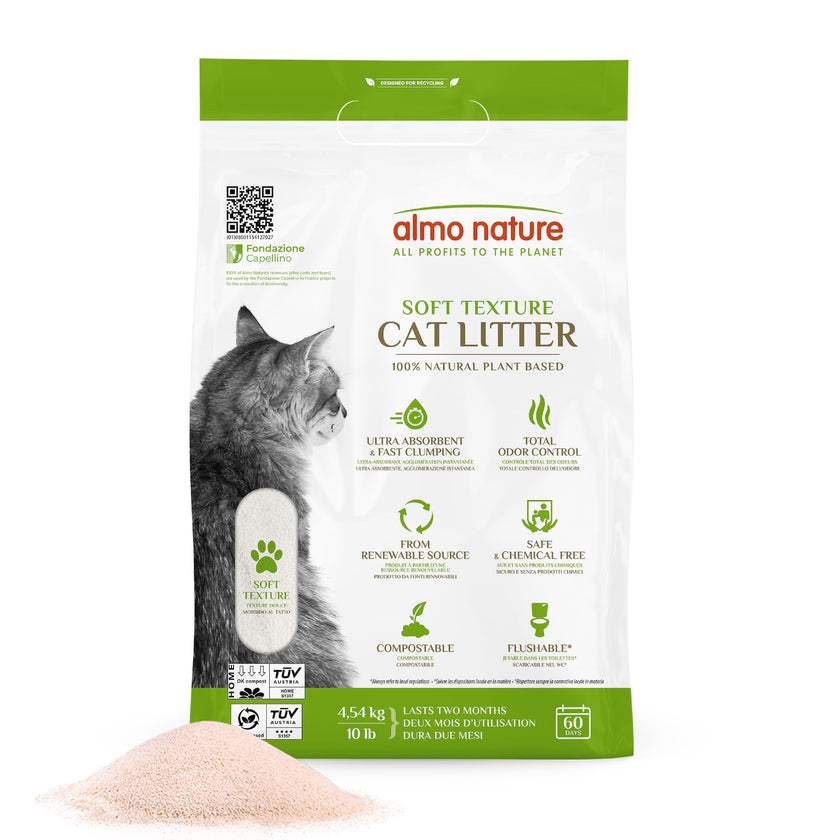 Almo Nature: Natural Unscented Cat Litter - 10 lbs - Non-Toxic, 100% Plant-Based, Clumping, Biodegradable, Compostable, for Cats & Kittens 🍁 All In One Marketplace Canada