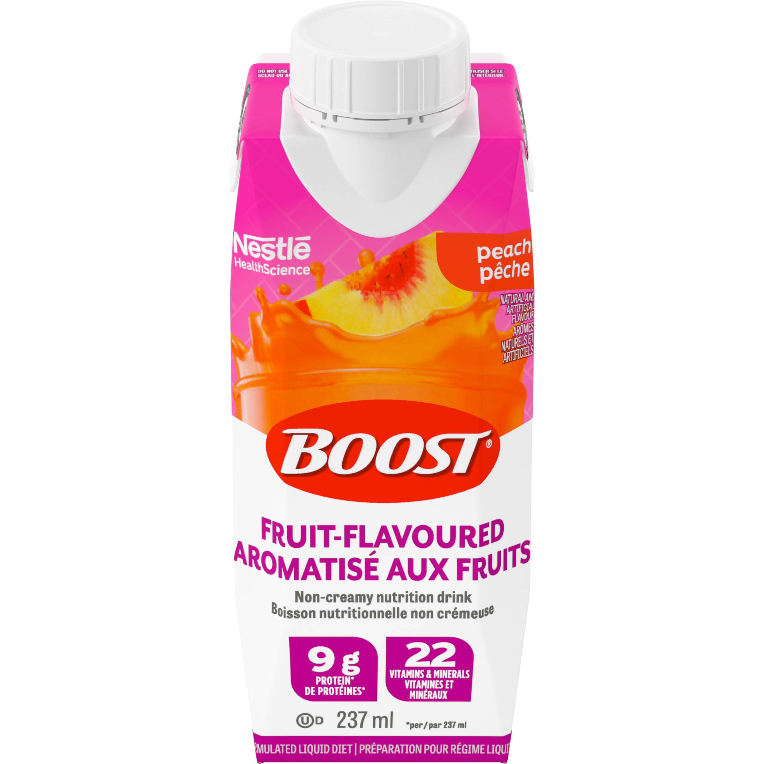 Boost Fruit Flavoured Drink Peach, 237ml, 24 count 🍁 All In One Marketplace Canada
