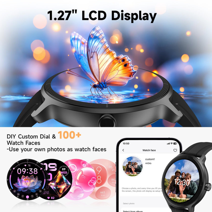 Smart Watch for Men Women, Bluetooth Calling, 1.27