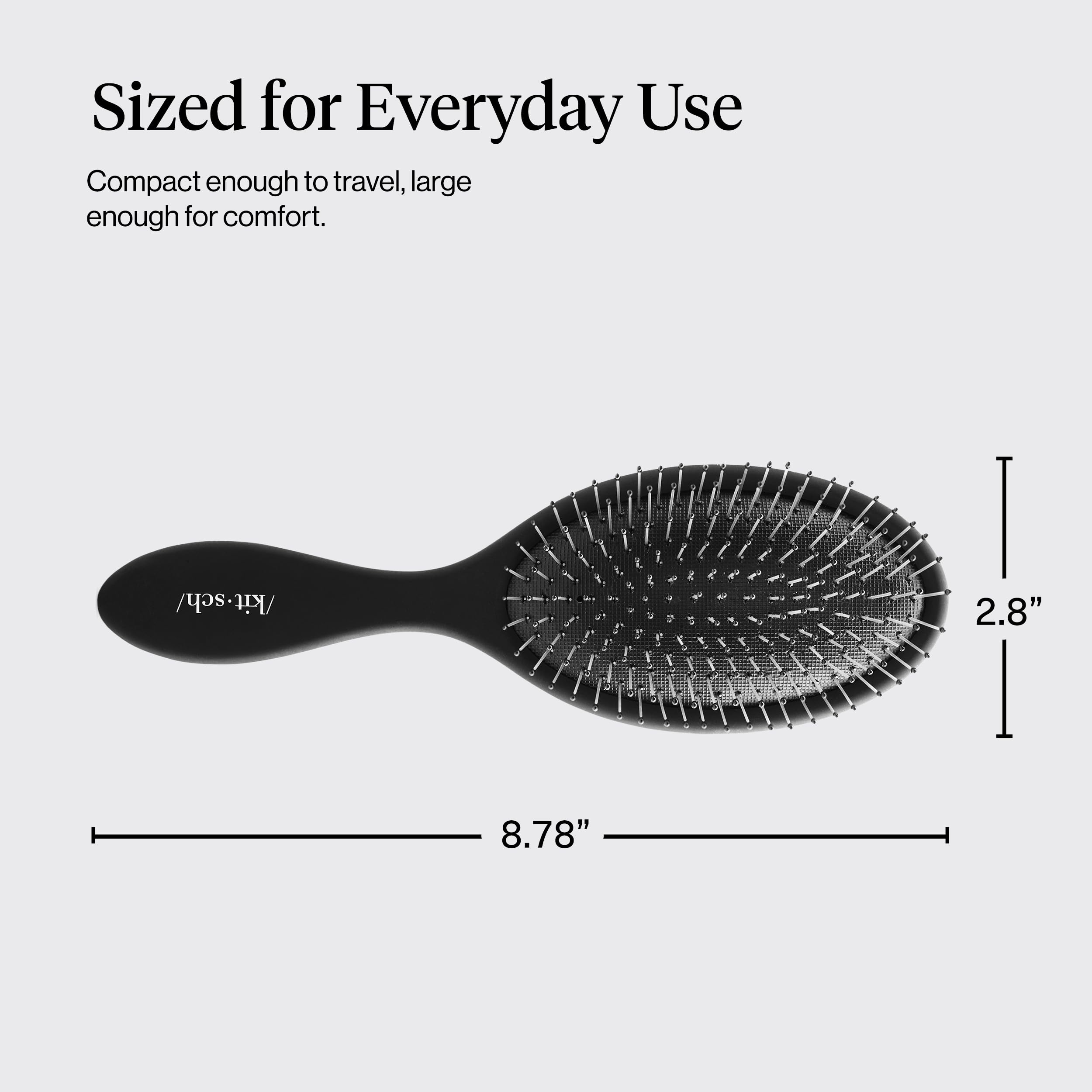 Kitsch Recycled Plastic Wet/Dry Hair Brush, Detangling Tool for Curly or Straight Styles, Brush for Tangled Strands, Flexible Hairbrush Bristles, Brushes for Women & Men, Adults & Kids - Black 🍁 All In One Marketplace Canada