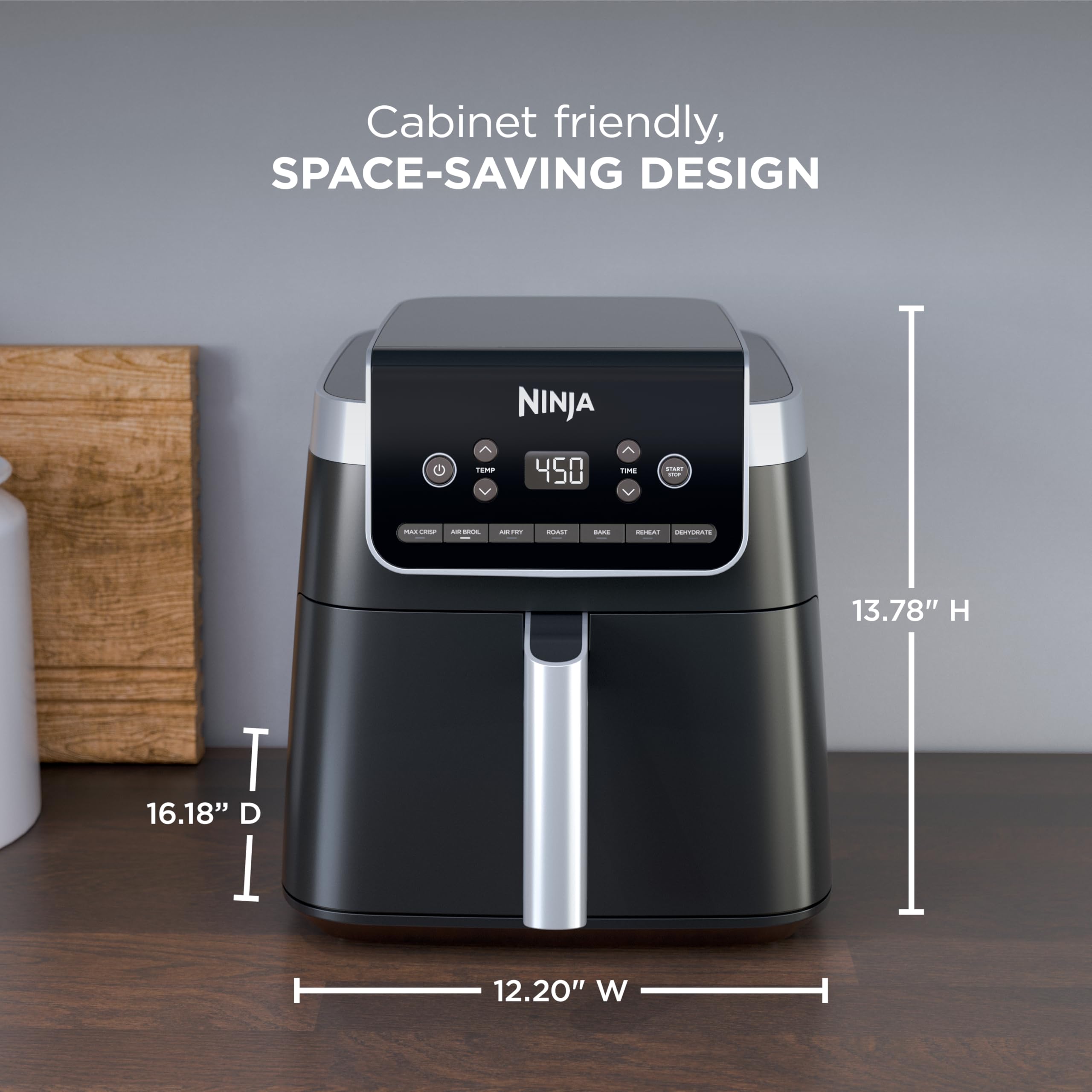 Ninja Air Fryer Pro XL 7-in-1, Max Crisp Tech, 450F for Hotter, Crispy Results, 6.5 QT Capacity, Max Crisp, Broil, Air Fry, Roast, Bake, Reheat, Dehydrate, Space Saving, AF182AMZC (Canadian Version) 🍁 All In One Marketplace Canada
