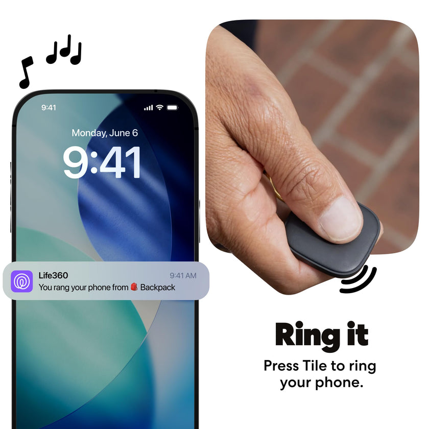 Life360 Tile - Bluetooth Tracker, Keys Finder and Item Locator for Keys, Bags and More. Phone Finder. Both iOS and Android Compatible. 1-Pack (Black) 🍁 All In One Marketplace Canada