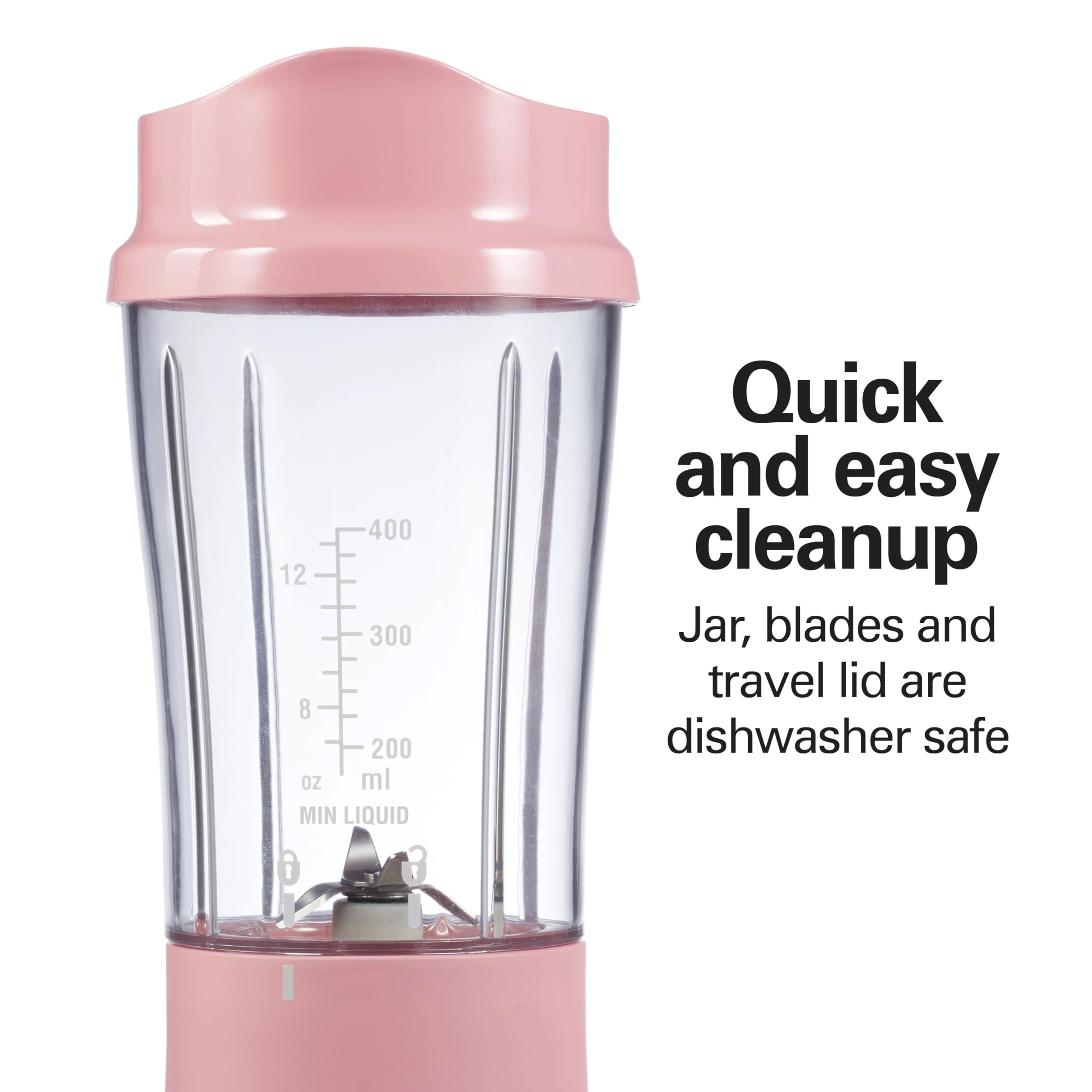 Hamilton Beach Personal Blender for Smoothies & Protein Shakes, Portable Single Serve Blender with Travel Lid, 14 oz BPA-Free Jar, 175W, Compact Countertop Blender Coral, 51171 🍁 All In One Marketplace Canada