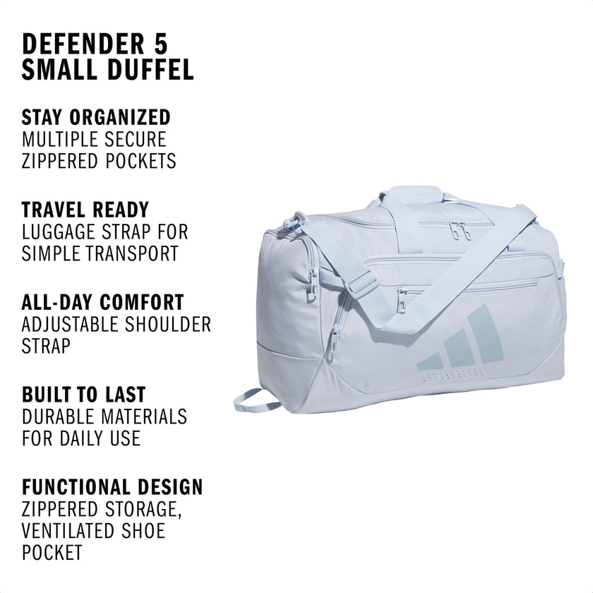 Adidas Unisex-Adult Defender 5 Small Duffel Bag, Crystal Sky/Wonder Blue, One Size Fits All 🍁 All In One Marketplace Canada