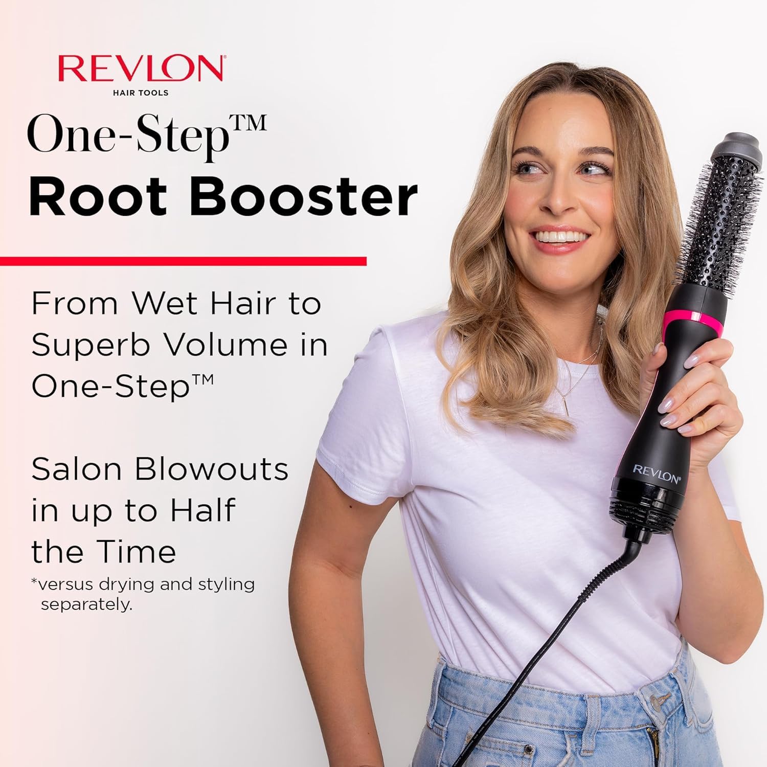Revlon RVDR5292F One-Step™ Root Booster with Ionic Technology, 1.5 Inch Round Brush Ionic Hair Dryer, Hair Styler, 3 Heat/Speed Settings, Travel Friendly, All Hair Types, Less Frizz, Shiny Hair, Black 🍁 All In One Marketplace Canada