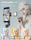 ANXRE Selfie Stick Tripod with Fill Light and Stable Base, Extendable Phone Tripod with Detachable Wireless Remote, 50