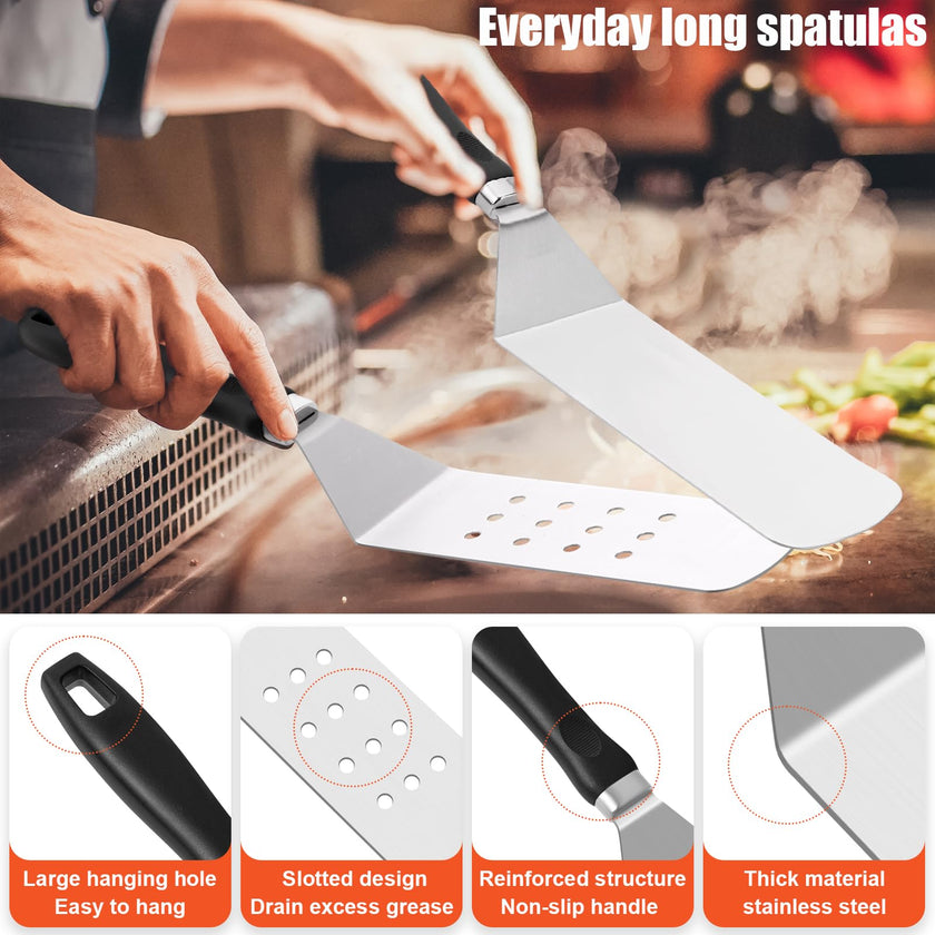 RINPIR 42pcs Griddle Accessories Kit for Blackstone, Flat Top Grill Spatula Set with Enlarged Spatulas, Melting Dome and Burger Press, Professional Hibachi Tools Gifts for Outdoor BBQ Teppanyaki 🍁 All In One Marketplace Canada