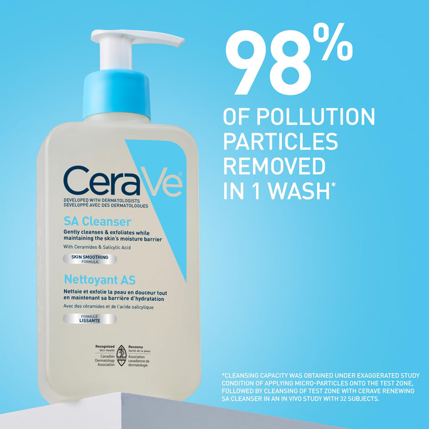 CeraVe Salicylic Acid Face Wash, Exfoliating Face & Body Gel Cleanser, Smooths Rough & Bumpy Skin, with Hyaluronic Acid, Niacinamide & Vitamin D, Fragrance-Free, Recommended by Dermatologists, 237mL 🍁 All In One Marketplace Canada