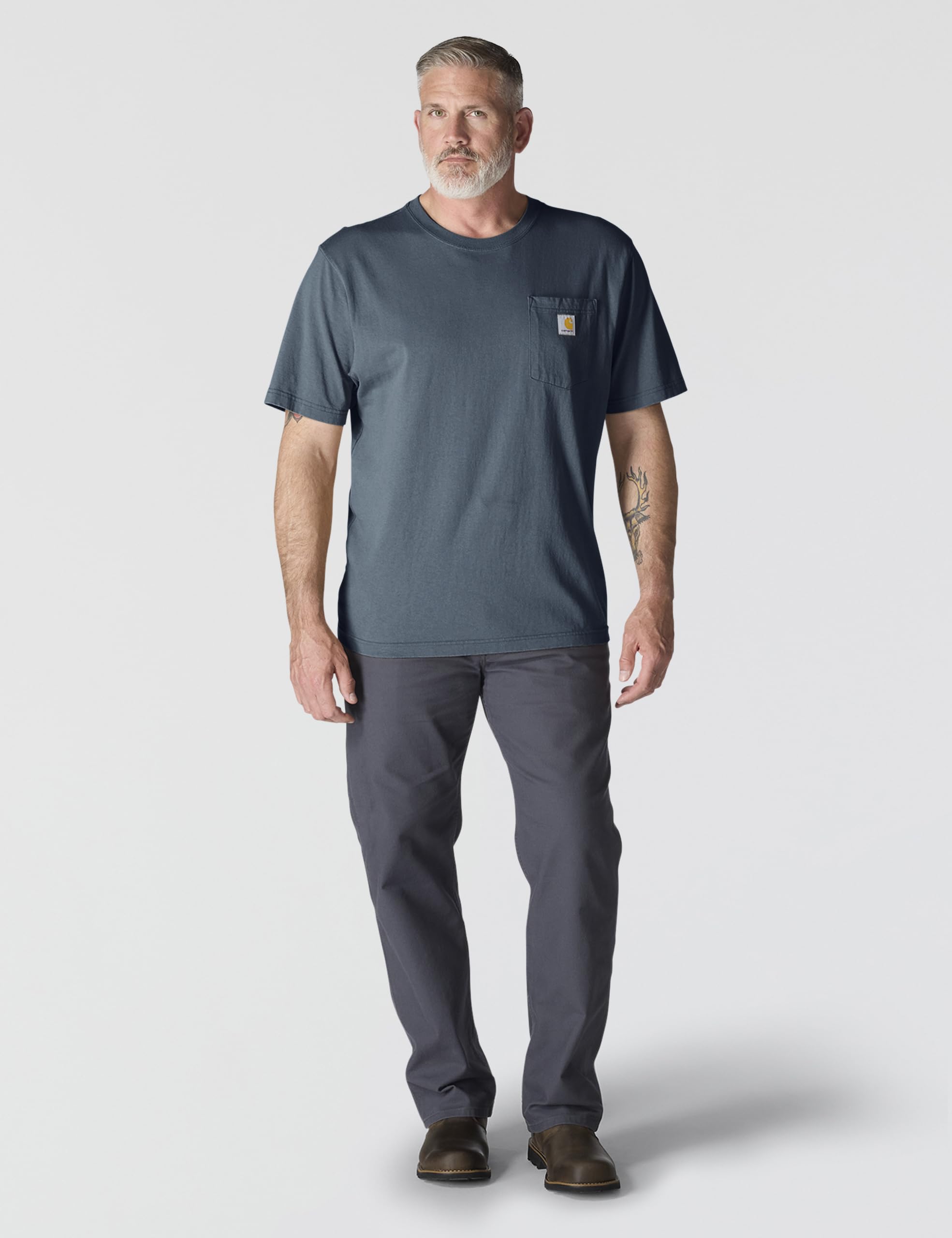 Carhartt Men's K87 Workwear Pocket Short Sleeve T-Shirt (Regular and Big & Tall Sizes), Bluestone, Large 🍁 All In One Marketplace Canada