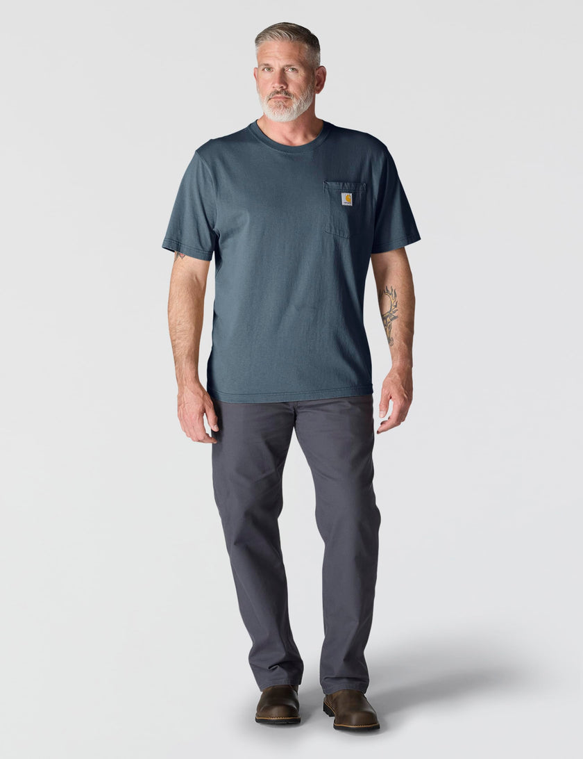 Carhartt Men's K87 Workwear Pocket Short Sleeve T-Shirt (Regular and Big & Tall Sizes), Bluestone, Large 🍁 All In One Marketplace Canada