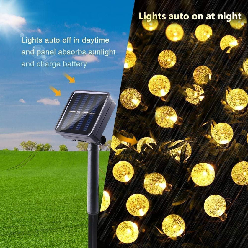 Toodour Solar String Lights Outdoor, 56ft 100 LED Globe String Lights, Waterproof Crystall Ball Lights Solar Patio Lights with 8 Modes for Garden Lawn Gazebo Yard, Outdoor Decorations - Warm White 🍁 All In One Marketplace Canada