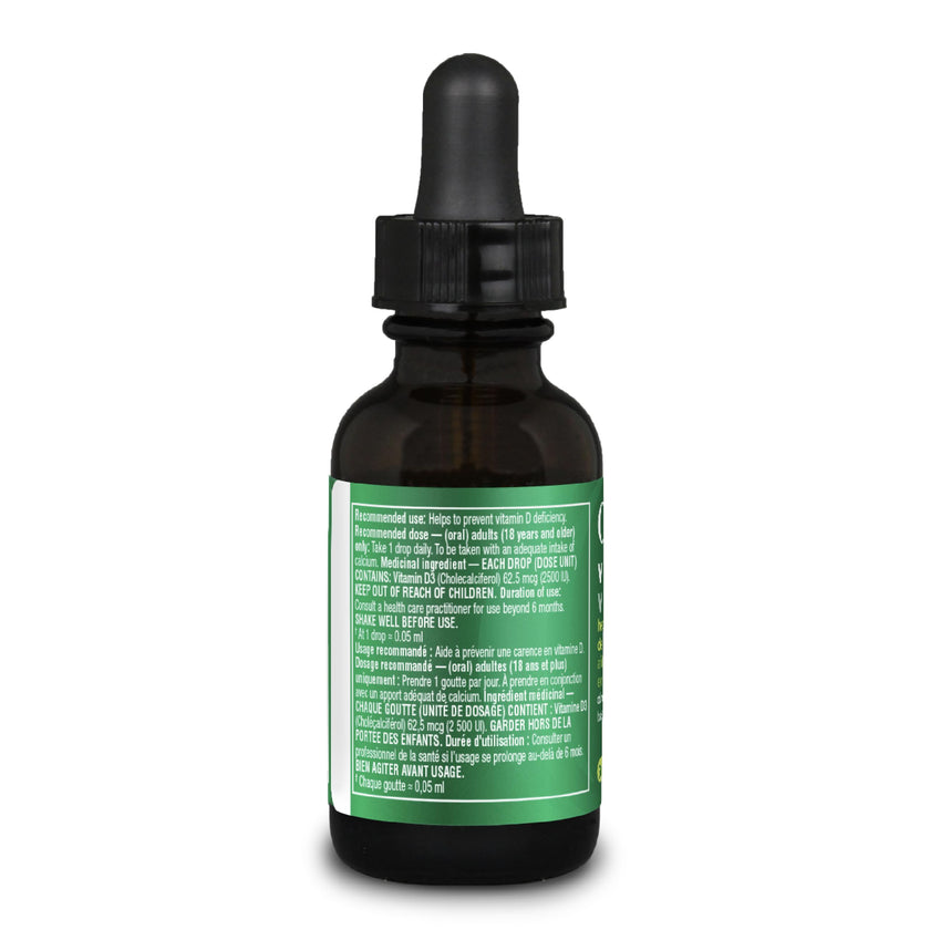 Organika Canadian-Made Vitamin D3 Liquid 2500IU- Olive Oil Base, Immune System Support- 30ml 🍁 All In One Marketplace Canada