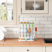 Lifewit Large Baby Bottle Drying Rack for 15 Bottles, Removable Pacifiers Box, Drip Tray, Vertical Rack for Bottle Accessories, Weighted Straws，Pump Parts, BPA-Free, White&Gray, Without Drain Mat 🍁 All In One Marketplace Canada