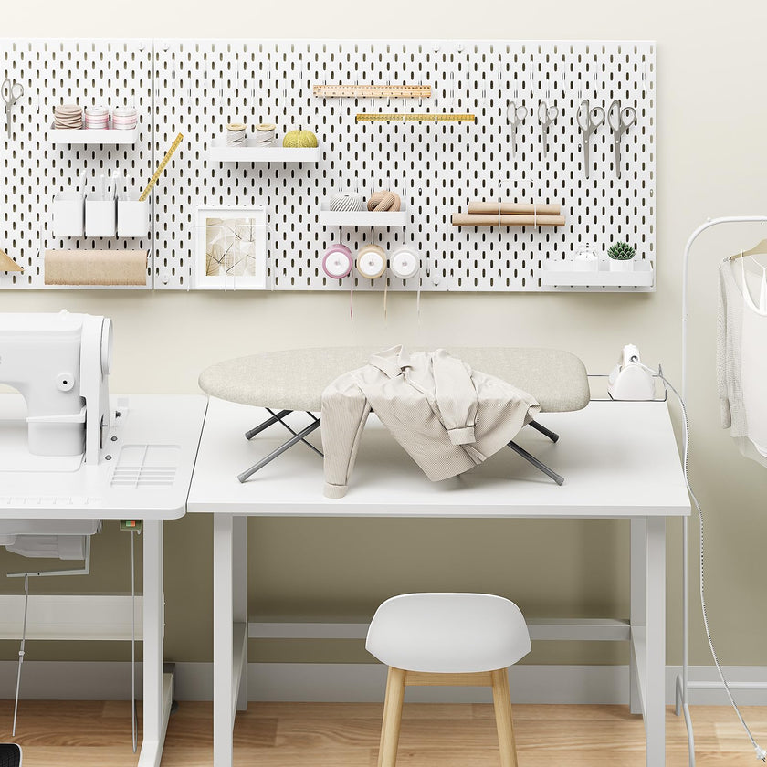KINGBOARD Tabletop Ironing Board, Small Iron Board with Iron Rest, Folding Iron Board, Extra Thick Cover, Portable Tabletop Ironing Board with Non-Slip Feet, 30x12 Beige 🍁 All In One Marketplace Canada