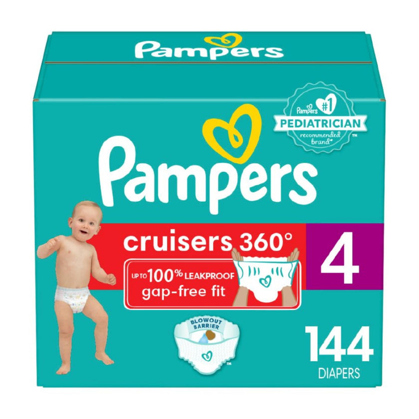 Pampers Cruisers 360 Pull-On Diapers, Size 4 (22-37 lbs), Babyproof up to 100% leakproof diaper1 Pack (Count of 144) 🍁 All In One Marketplace Canada