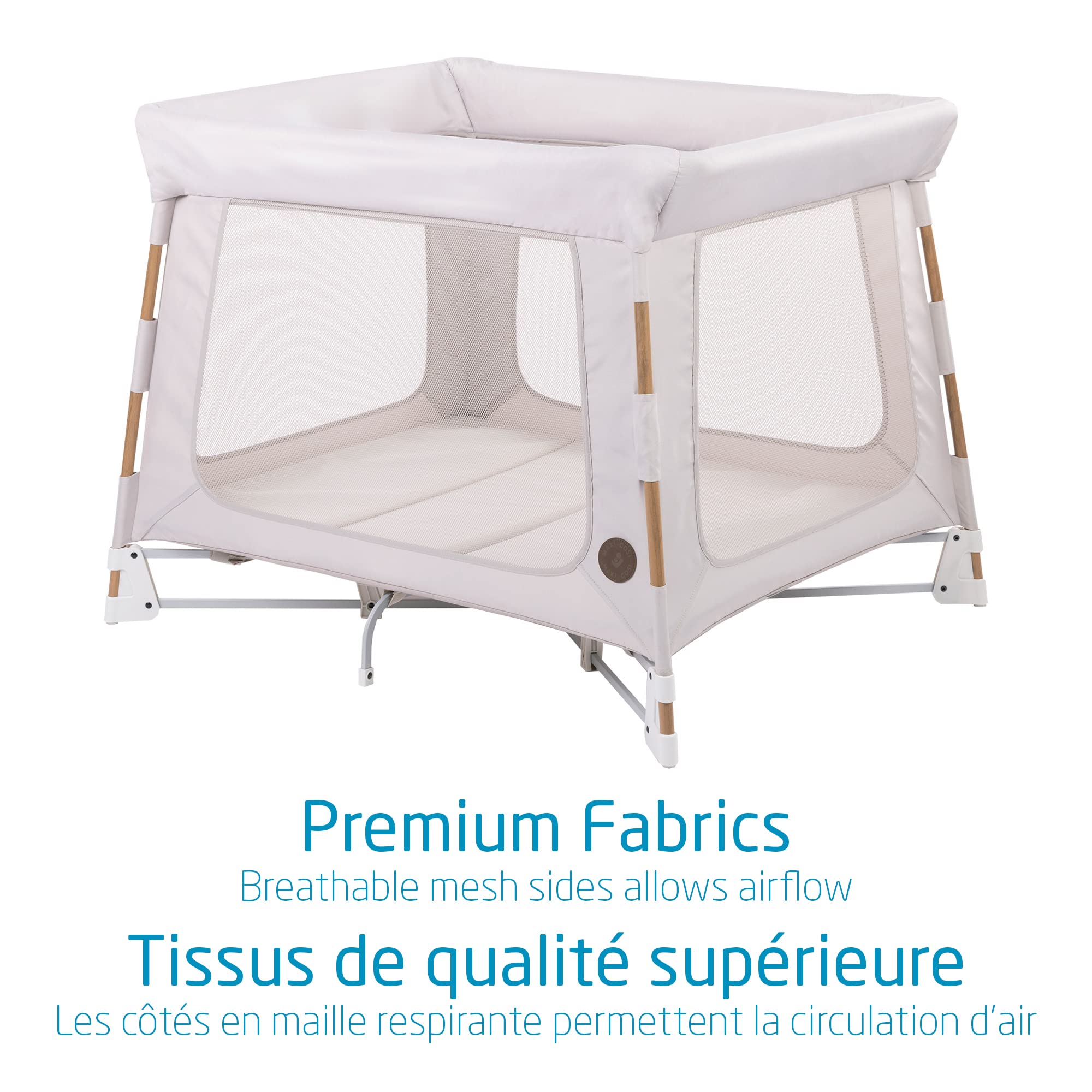 Maxi-Cosi Swift Playard, Playpen with 3-in-1 (Newborn bassinet, toddler, play), Portable, ultra comfort, 1 step fold, travel bag included, Horizon Sand 🍁 All In One Marketplace Canada