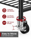 Sakugi Clothing Rack - Coat Rack with Shelves & Wheels, Multi-Functional Clothes Rack with Hooks, Sturdy Metal Garment Shelf for Bedroom, Laundry, Balcony, 84W × 31D × 202H cm, Black 🍁 All In One Marketplace Canada