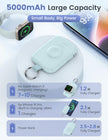 RORRY CharmGo Portable Charger, 5000mAh Portable Charger Power Bank with Built-in Cables, Travel Keychain Battery Pack for Apple Watch Ultra 3/2/10/9/8/Ultra/7/6/SE, iPhone 17/16/15, Blue 🍁 All In One Marketplace Canada