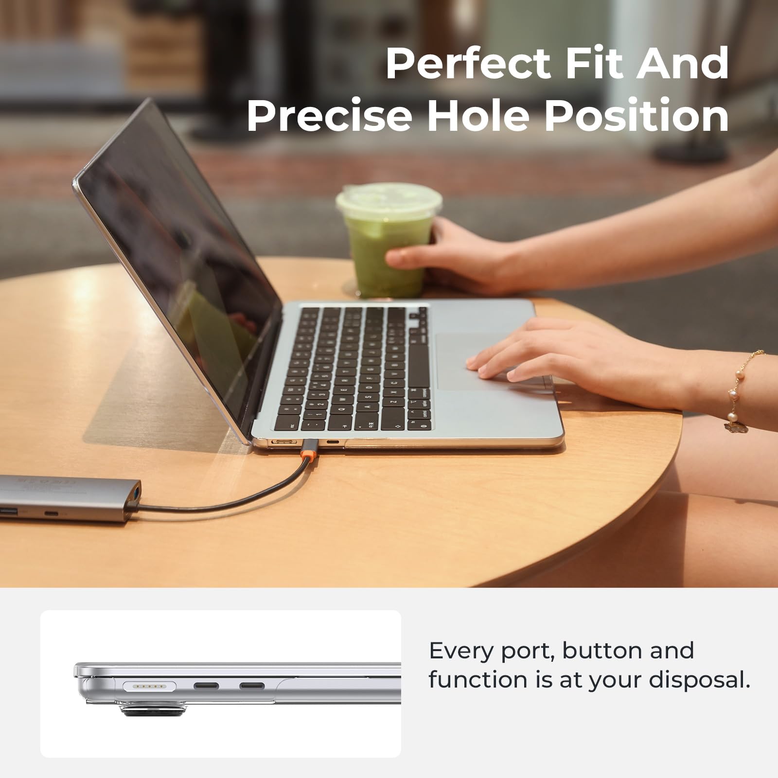 EooCoo Case Compatible with MacBook Air 13 inch M5 M4 M3 M2 2026-2022 A3449 A3240 A3113 A2681, 13.6