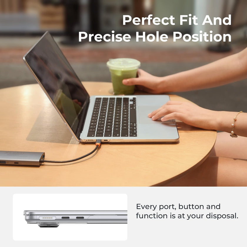 EooCoo Case Compatible with MacBook Air 13 inch M5 M4 M3 M2 2026-2022 A3449 A3240 A3113 A2681, 13.6