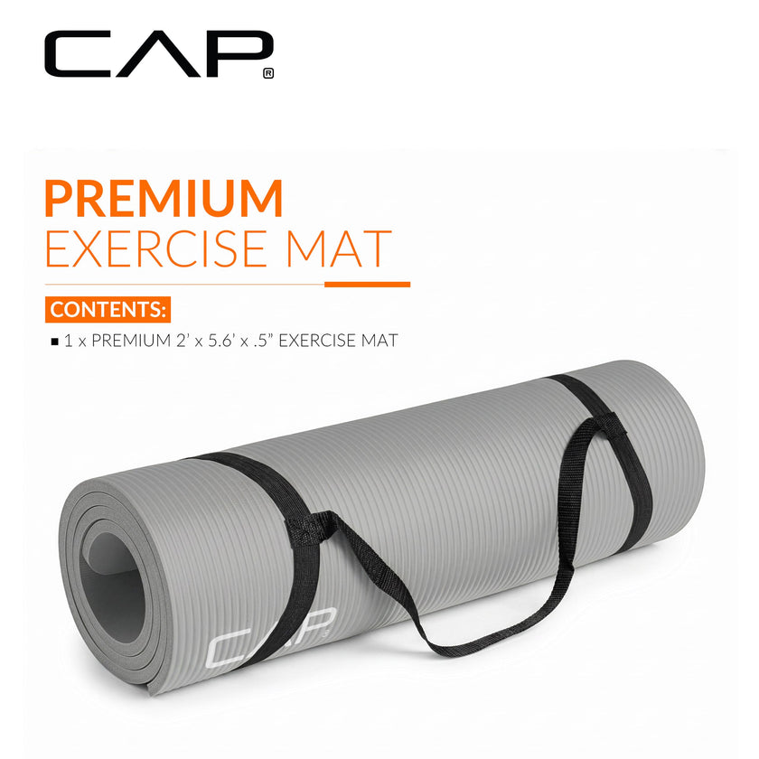 CAP Barbell High Density Exercise Mat with strap, 68