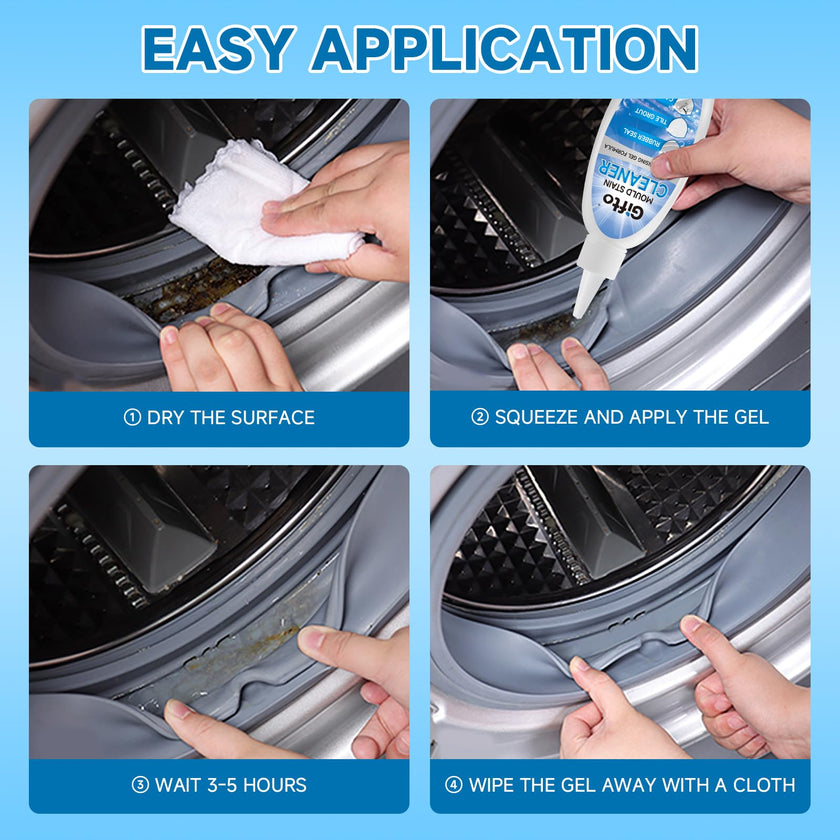 Mould Stain Remover Gel Washing Machine Cleaner, Grout Cleaner with Cleaning Brush, Black Stain Remover for Washer Kitchen Sink Shower Toilet Bathtub Caulk Tile,Bathroom Whitener, 10 Fl Oz 🍁 All In One Marketplace Canada