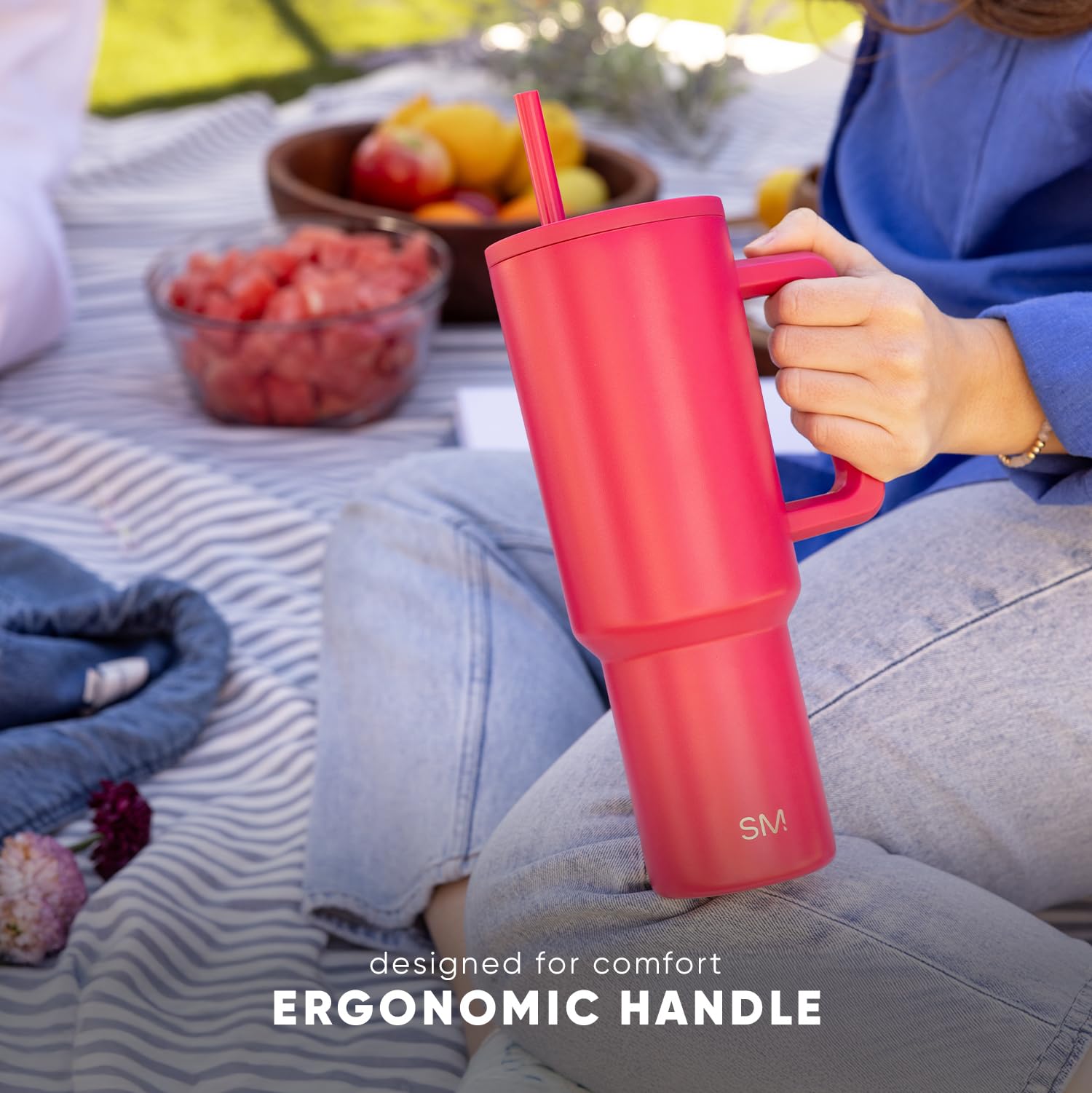 Simple Modern Tumbler with Handle and Straw | 40oz | Lavender 🍁 All In One Marketplace Canada