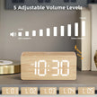 Wooden Digital Alarm Clocks for Bedrooms: Dimmable Dual Alarm Clock with Large Numbers for Bedside Desk - Bamboo 🍁 All In One Marketplace Canada